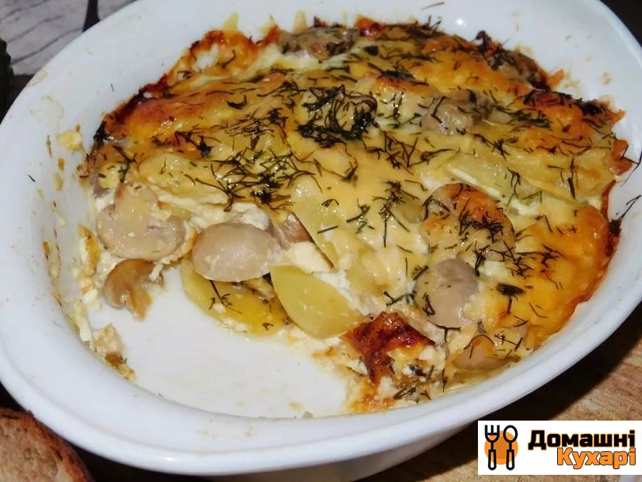 Картопля з грибами і сиром в духовці - фото крок 6