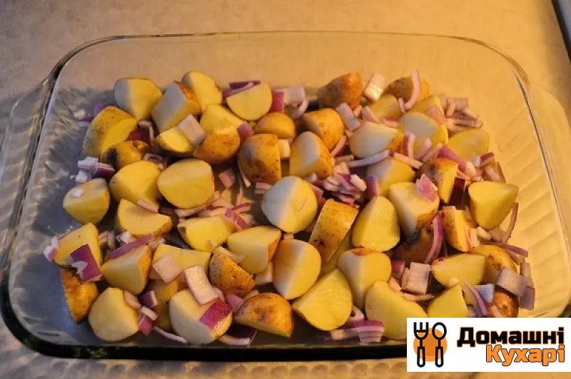 Картопля зі свининою і сиром в духовці - фото крок 4