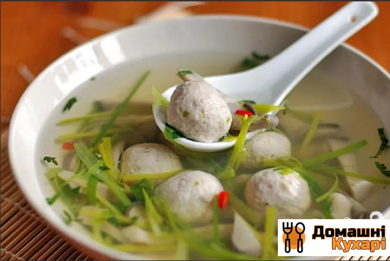Китайський суп з фрикадельками з м'яса і риби - фото крок 4