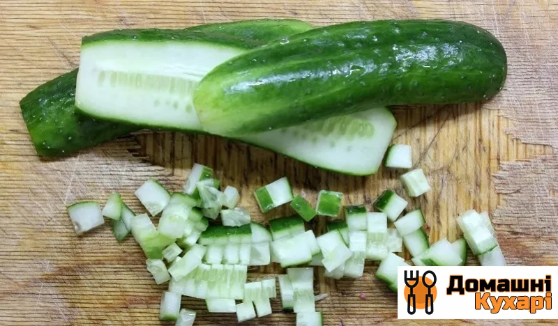Крабовий салат без рису з огірком - фото крок 4