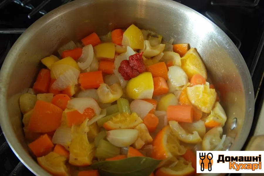Курка з овочами в цитрусовом соусі - фото крок 6
